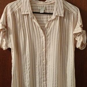 Striped Button-Up Blouse